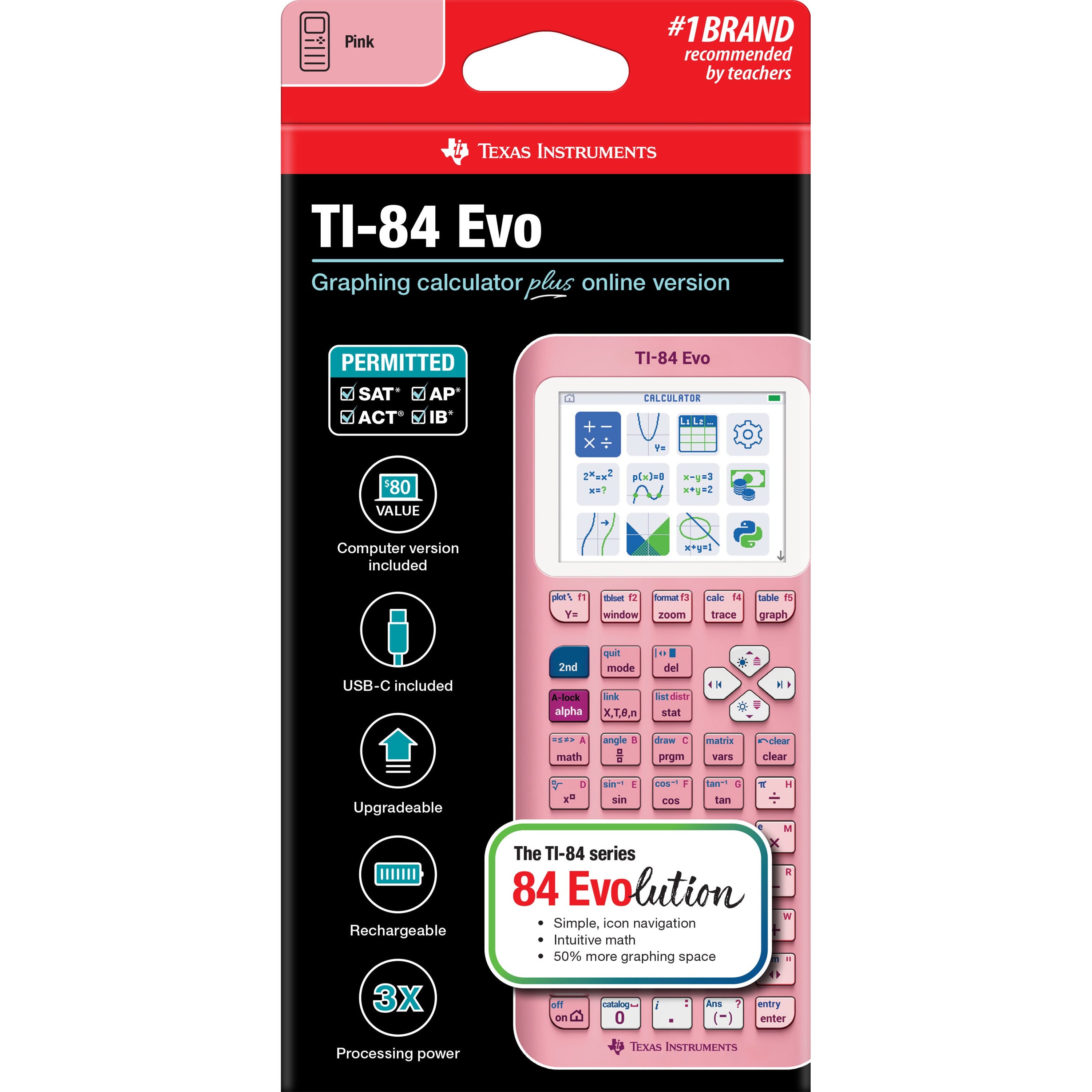 TI-84 Evo Graphing Calculator - Pink – Underwood Distributing Co.