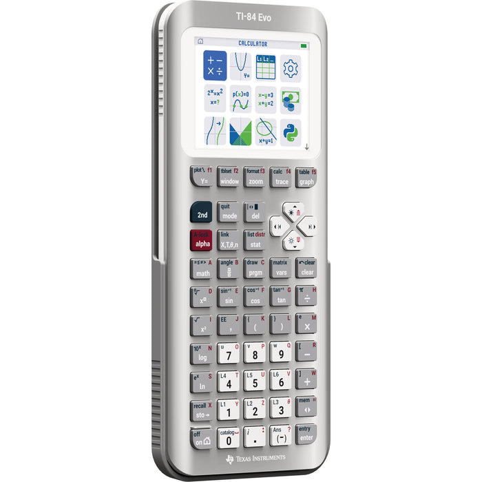 TI-84 Evo Graphing Calculator - Silver (Metallic) - Underwood Distributing Co.