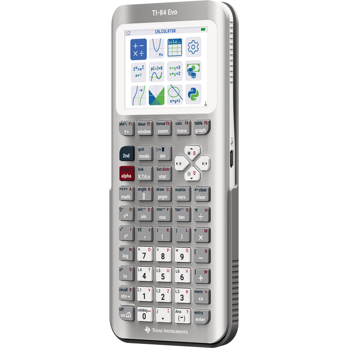 TI-84 Evo Graphing Calculator - Silver (Metallic) - Underwood Distributing Co.