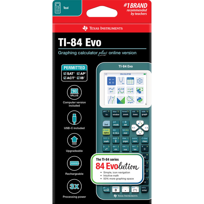 TI-84 Evo Graphing Calculator - Teal - Underwood Distributing Co.