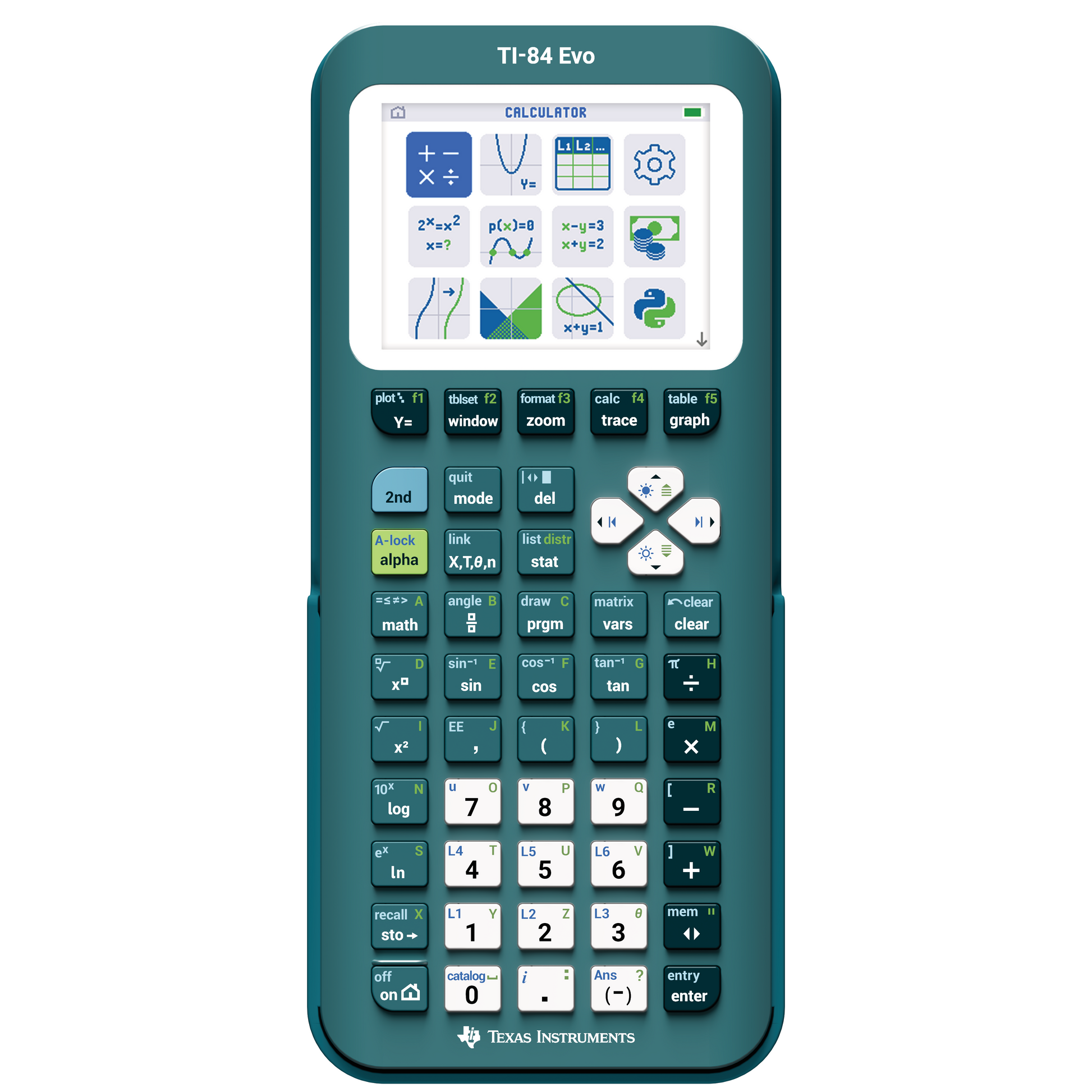 TI-84 Evo Graphing Calculator - Teal - Underwood Distributing Co.