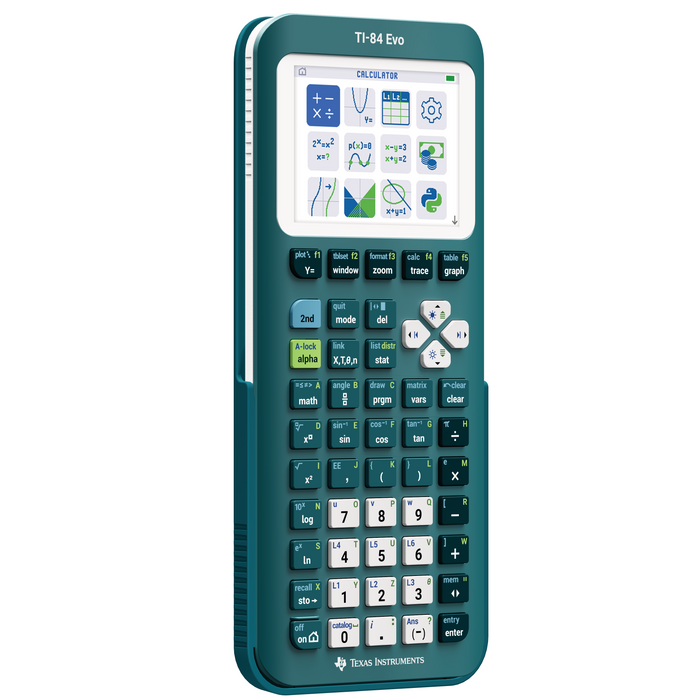 TI-84 Evo Graphing Calculator - Teal - Underwood Distributing Co.