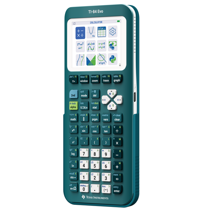 TI-84 Evo Graphing Calculator - Teal - Underwood Distributing Co.