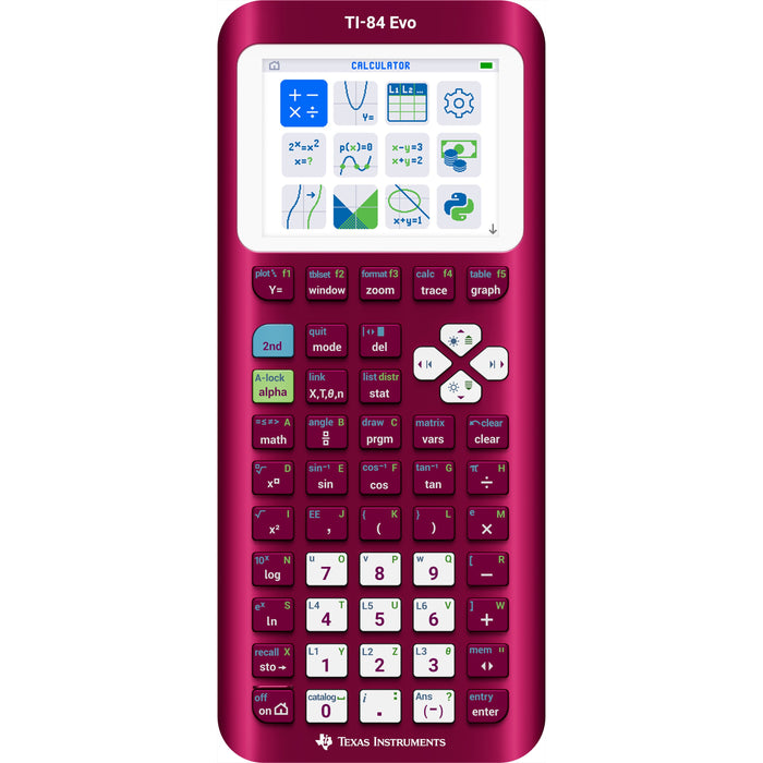 TI-84 Evo Graphing Calculator - Raspberry (Metallic)