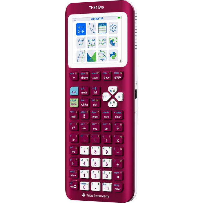 TI-84 Evo Graphing Calculator - Raspberry (Metallic)
