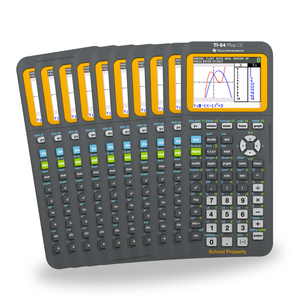 TI-84 Plus CE Graphing Calculator - 10-Pack (EZ-Spot) - Underwood Distributing Co.