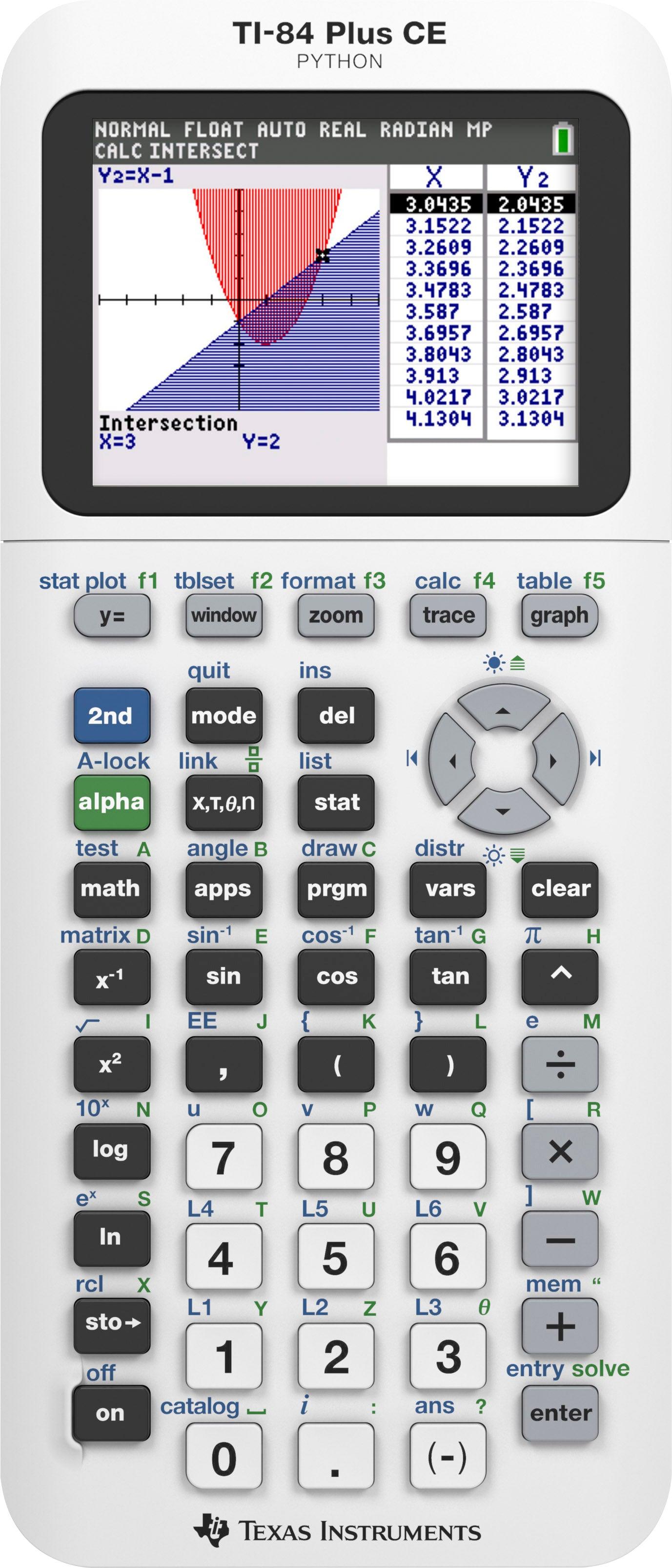 Ti-84 Plus CE Python Graphing Calculator - Bright White - Underwood Distributing Co.