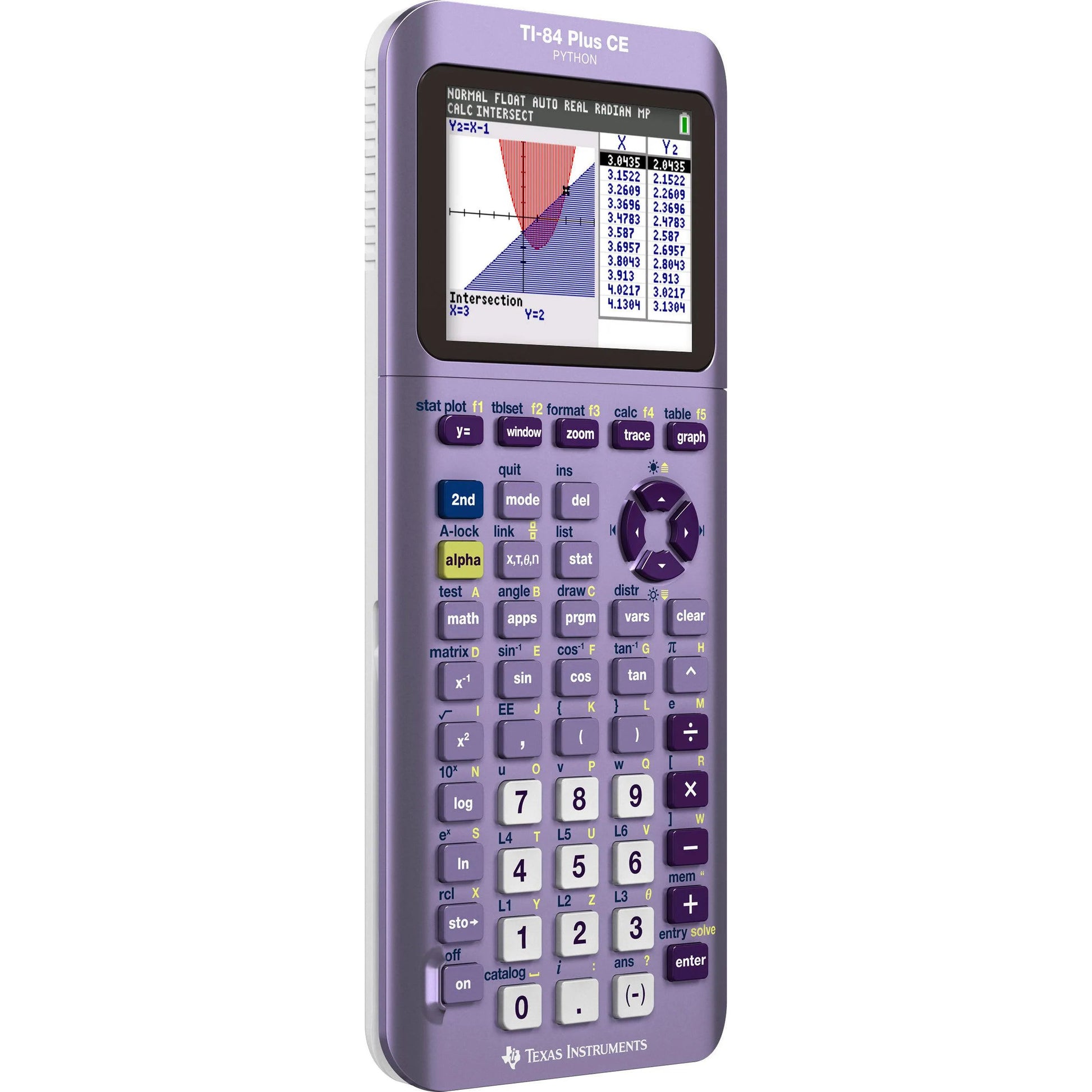Texas Instruments TI-84 Plus CE Python graphing calculator in purple, with graph display, sold by Underwood Distributing Co.