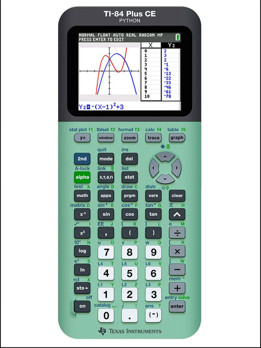 Ti-84 Plus CE Python Graphing Calculator - Measure Mint - Underwood Distributing Co.