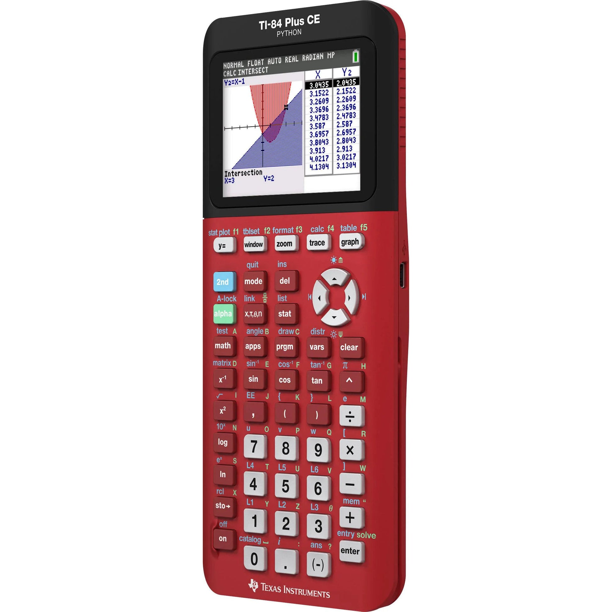TI-84 Plus CE Python graphing calculator in radical red, Texas Instruments, Underwood Distributing