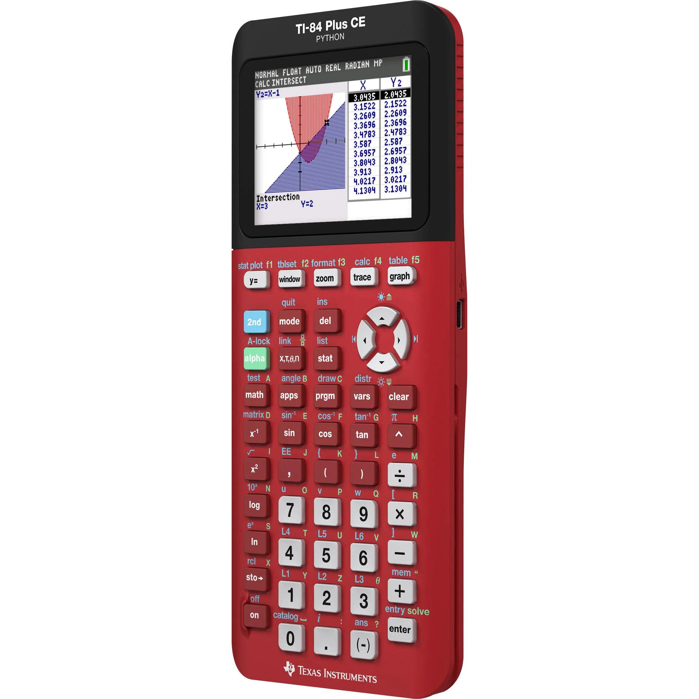 TI-84 Plus CE Python graphing calculator in radical red, Texas Instruments, Underwood Distributing