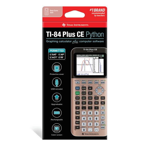 Ti-84 Plus CE Python Graphing Calculator - Rose Gold - Underwood Distributing Co.