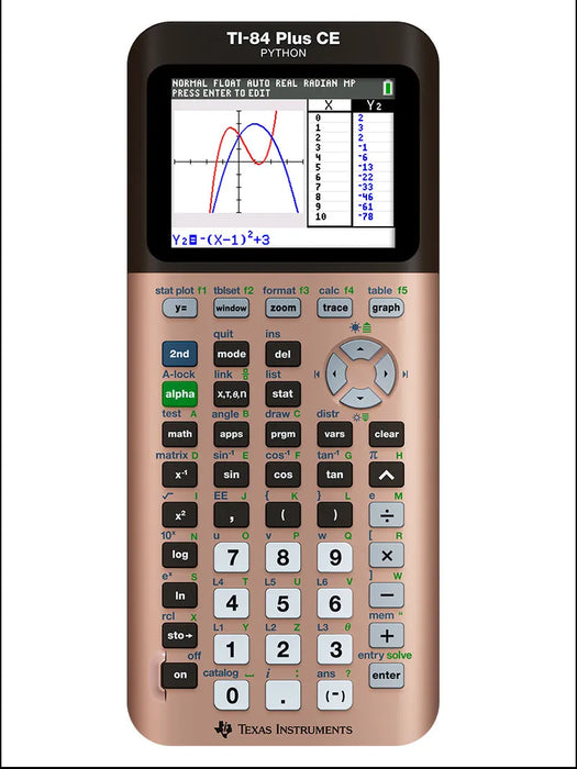 Ti-84 Plus CE Python Graphing Calculator - Rose Gold - Underwood Distributing Co.