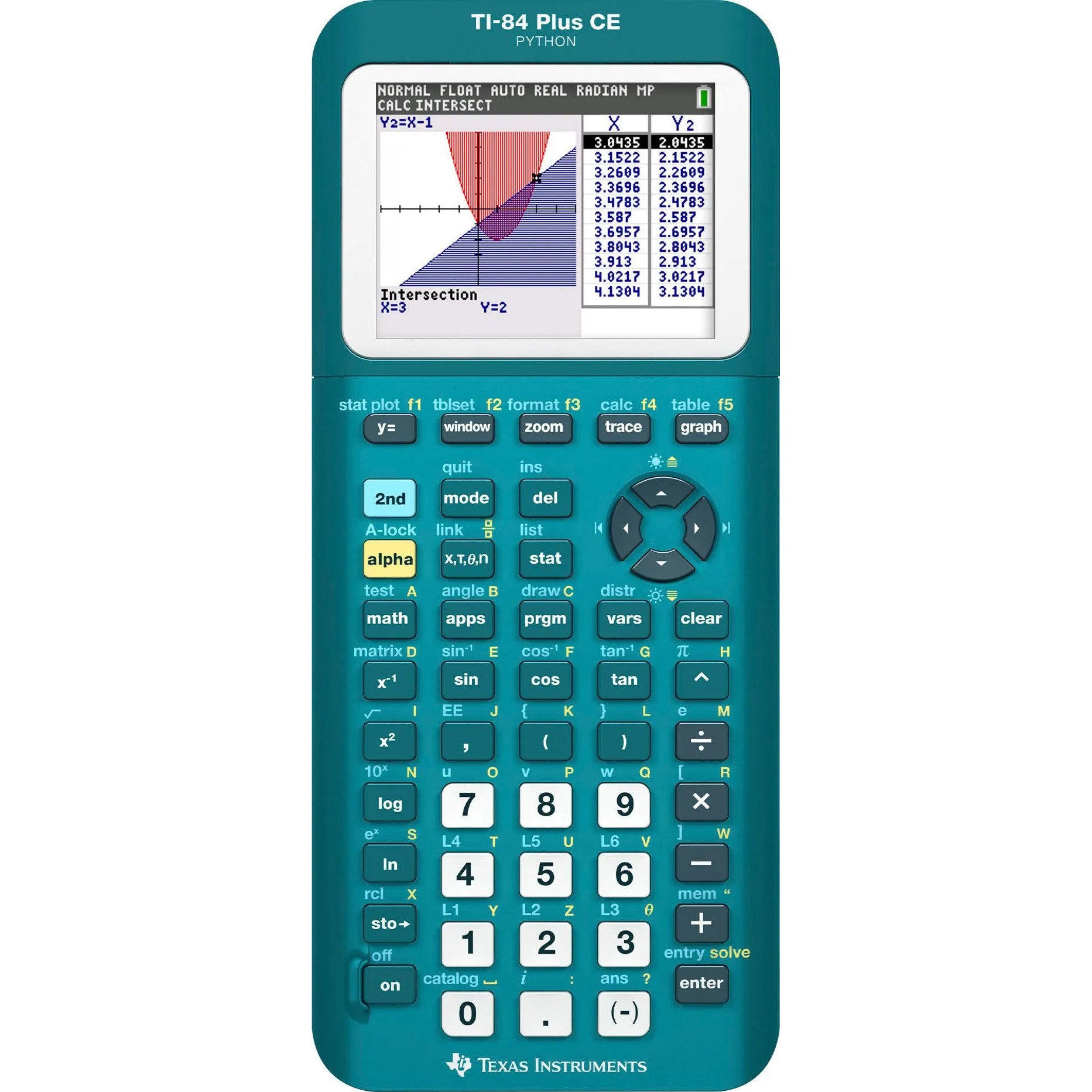 TI-84 Plus CE Python graphing calculator Totally Teal from Underwood Distributing Co.