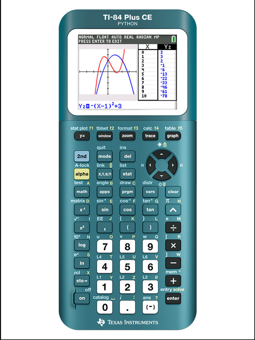 Ti-84 Plus CE Python Graphing Calculator - Totally Teal - Underwood Distributing Co.