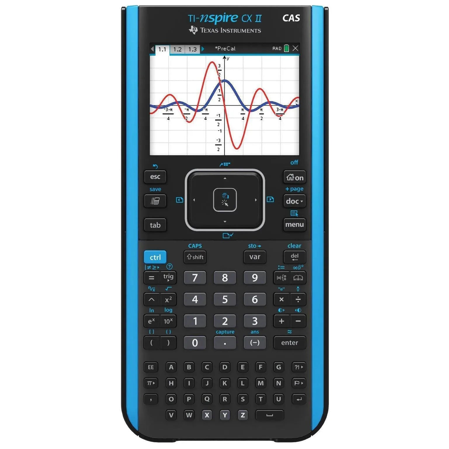 TI-Nspire CX II CAS graphing calculator with color display and scientific keypad, Texas Instruments