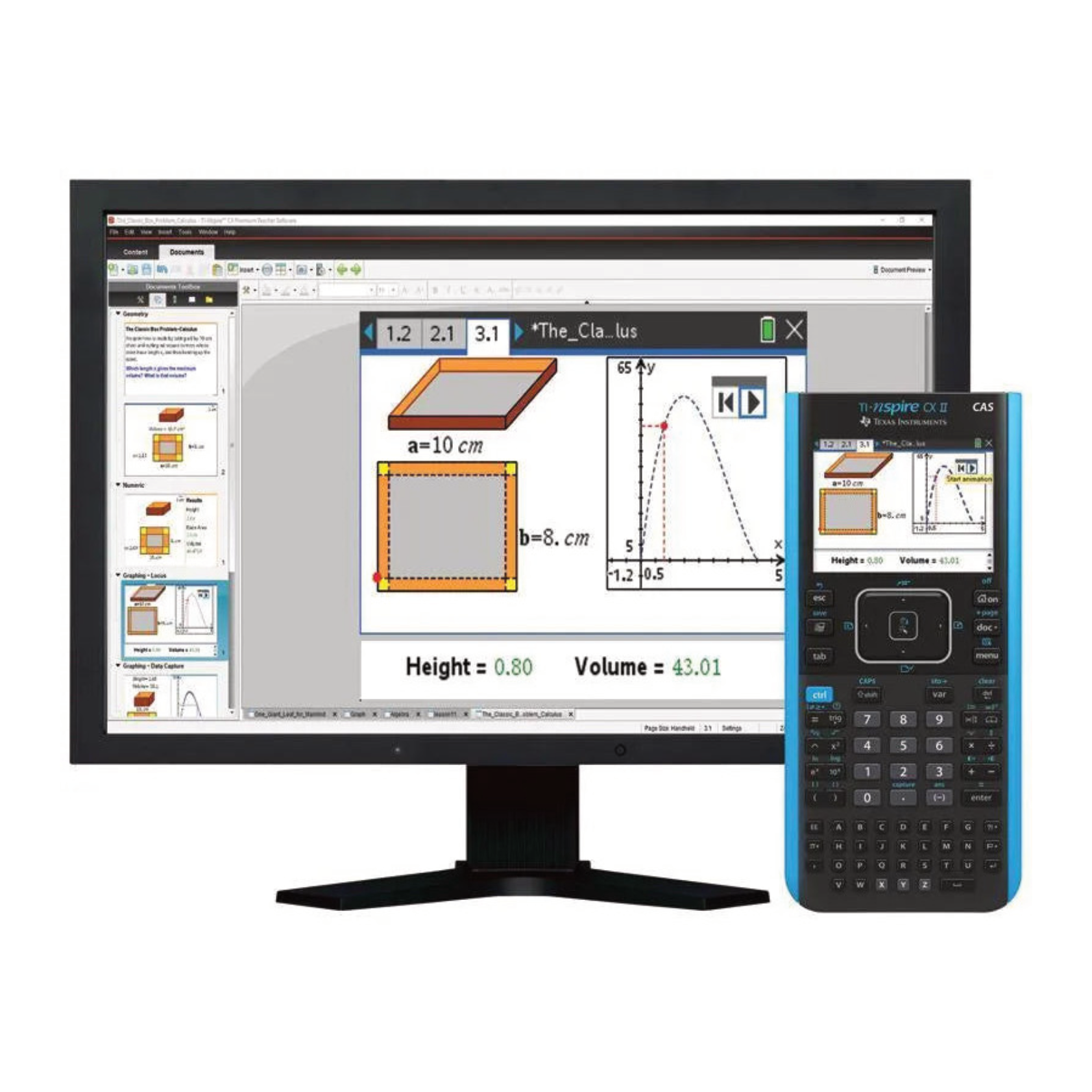 TI-Nspire CX II CAS Handheld Graphing Calculator w/ Teacher Software - Underwood Distributing Co.