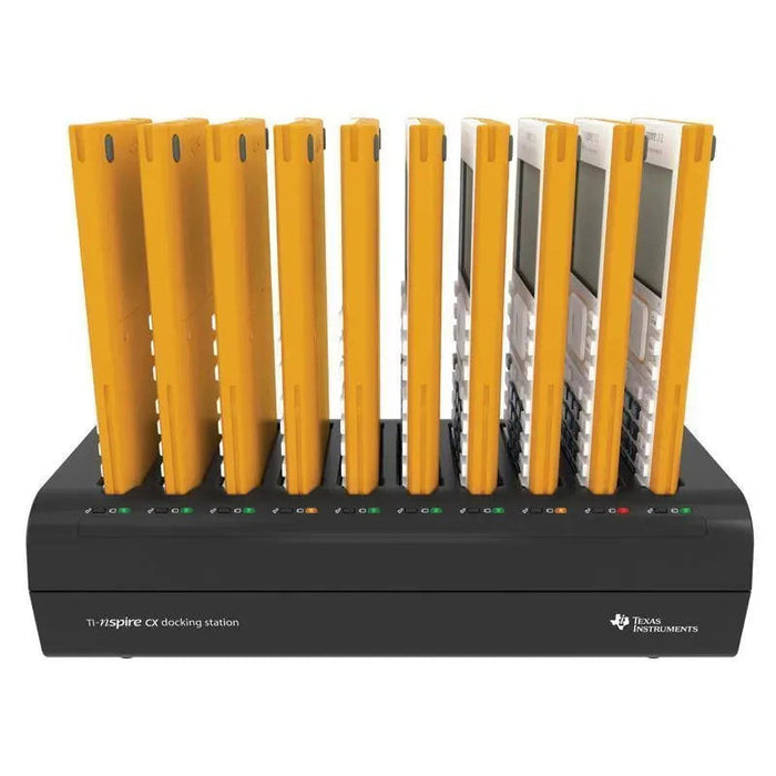 TI-Nspire CX II graphing calculators in a Texas Instruments docking station, Underwood Distributing