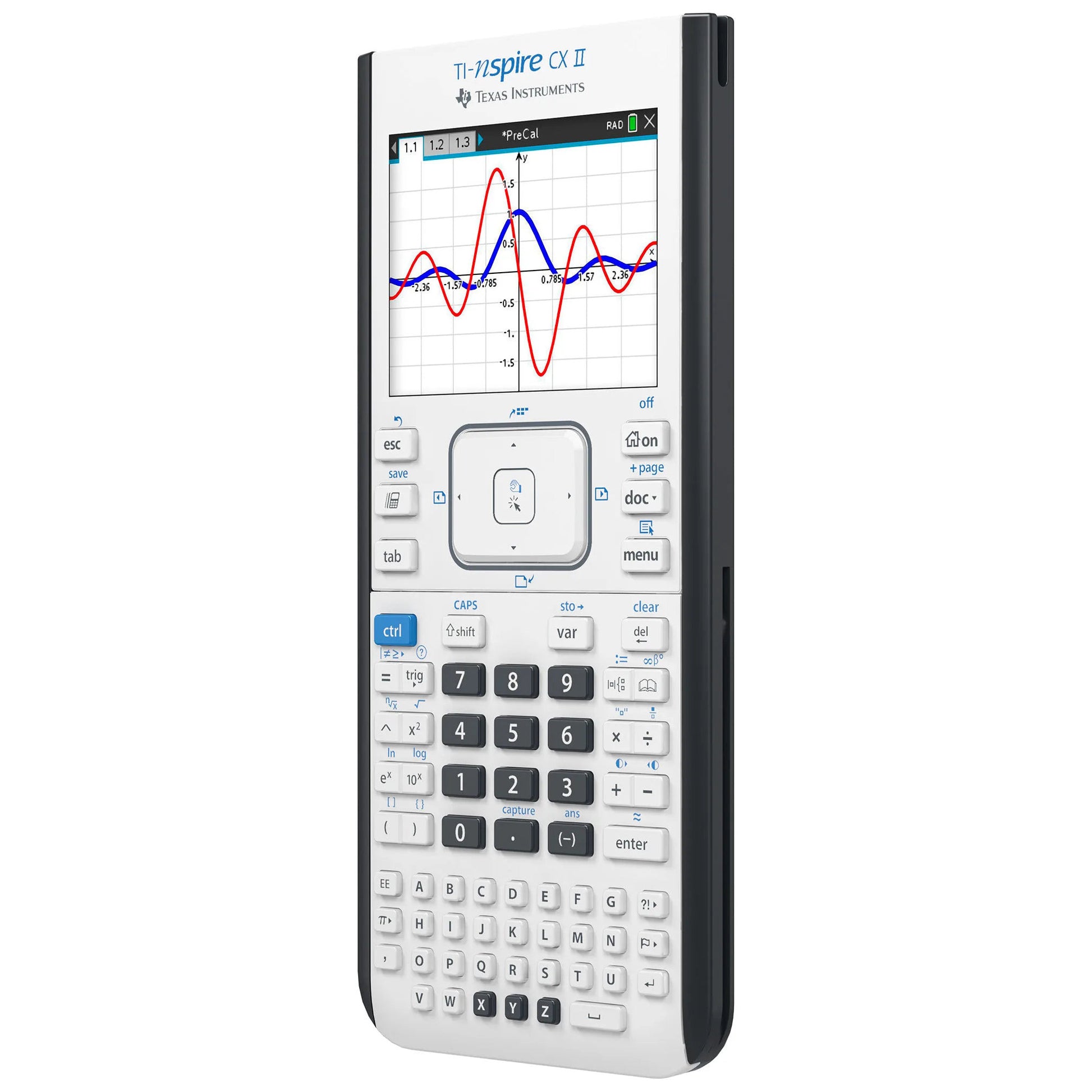 Texas Instruments TI-Nspire CX II graphing calculator with color screen and math graphs, sold by Underwood Distributing Co.