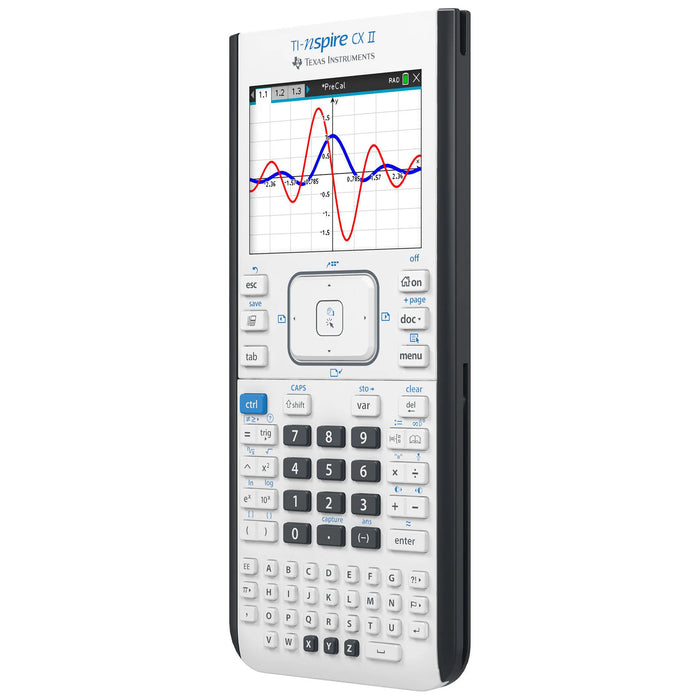 Texas Instruments TI-Nspire CX II graphing calculator with color screen and math graphs, sold by Underwood Distributing Co.