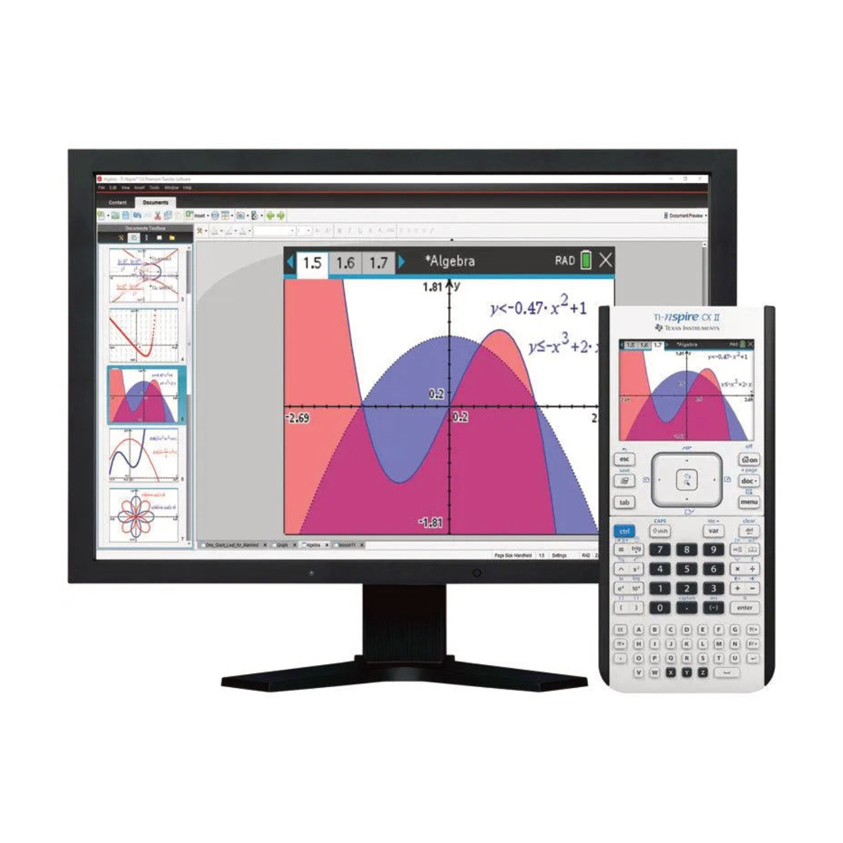 TI-Nspire CX II Handheld Graphing Calculator w/ Teacher Software - Underwood Distributing Co.
