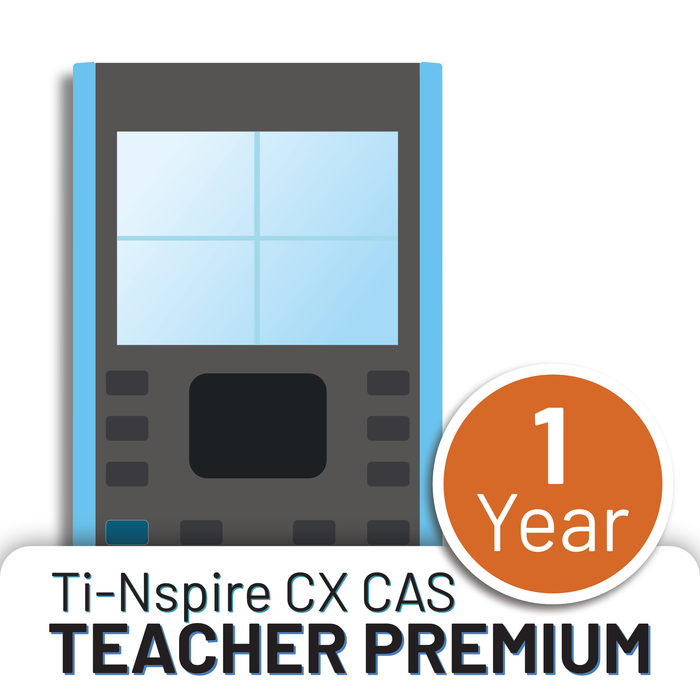 Ti-Nspire CX CAS Teacher Premium 1 Year icon, calculator graphic, Underwood Distributing Co.