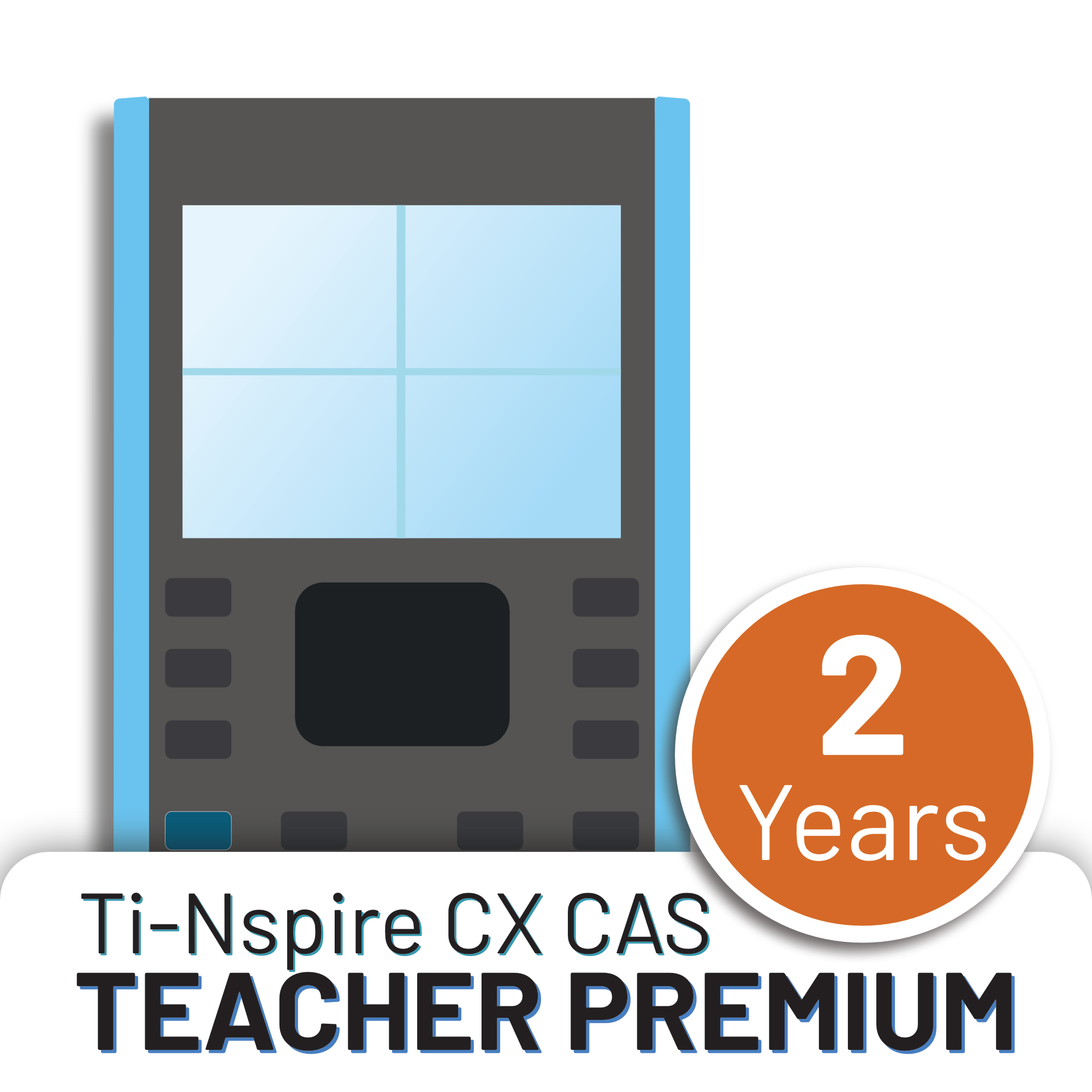 TI-Nspire CX CAS Teacher Premium 2 Years graphic badge, Underwood Distributing