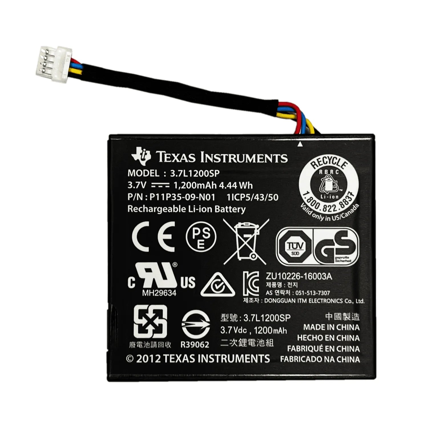 Texas Instruments rechargeable battery with wire for TI-Nspire CX graphing calculator