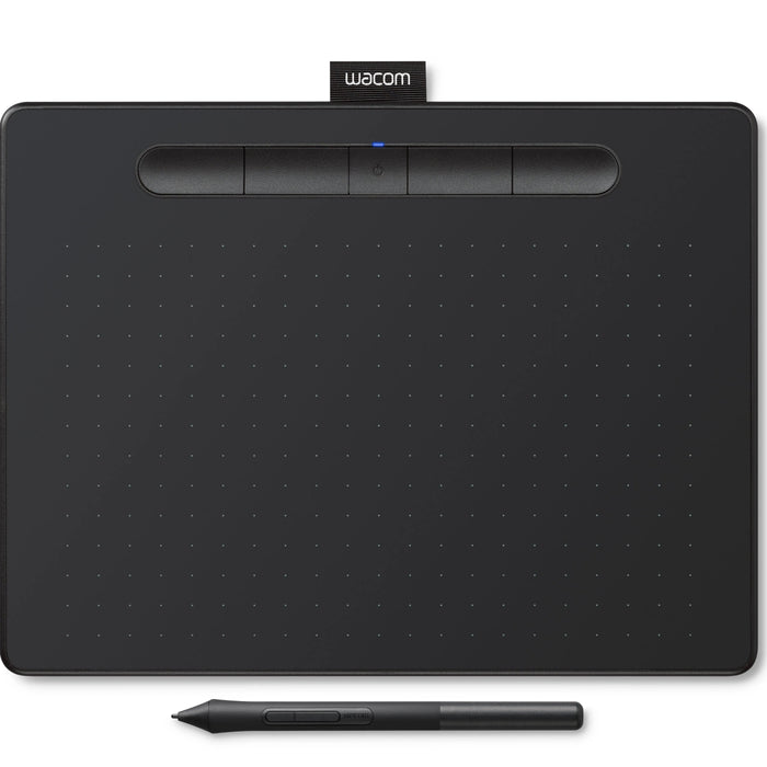 Wacom Intuos Bluetooth drawing tablet and stylus on white background, Underwood Distributing Co.